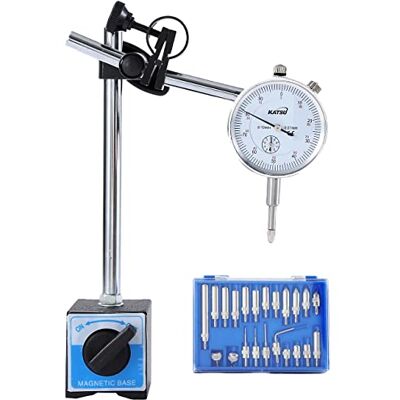 KATSU Tools KATSU Indicador de Mostrador de Calibre DTI 0-10 mm com Base Magnética e 22 Peças Conjunto de Pontos Indicadores, Ferramentas de Medição de Alta Precisão 40111965 KATSU Tools KATSU Indicador de Mostrador de Calibre DTI 0-10 mm com Base Magnética e 22 Peças Conjunto de Pontos Indicadores, Ferramentas de Medição de Alta Precisão 40111965