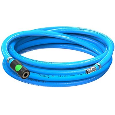 AUPROTEC Conjunto de mangueira de ar comprimido Ø 9 mm interior 10 m, mangueira de PVC com acoplamento de segurança Prevost S1 para compressores de ar, mangueira de compressor altamente flexível AUPROTEC Conjunto de mangueira de ar comprimido Ø 9 mm interior 10 m, mangueira de PVC com acoplamento de segurança Prevost S1 para compressores de ar, mangueira de compressor altamente flexível