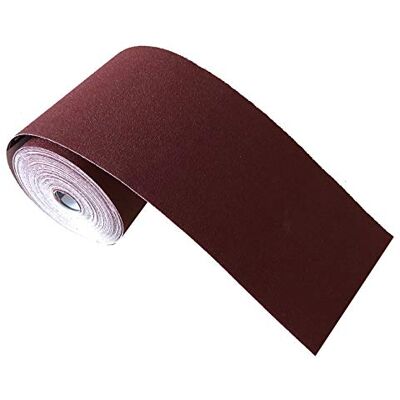 Goodway Rolo de papel de lixa para metal e madeira, 115 mm x 10 m, grão 120, corindo Goodway Rolo de papel de lixa para metal e madeira, 115 mm x 10 m, grão 120, corindo