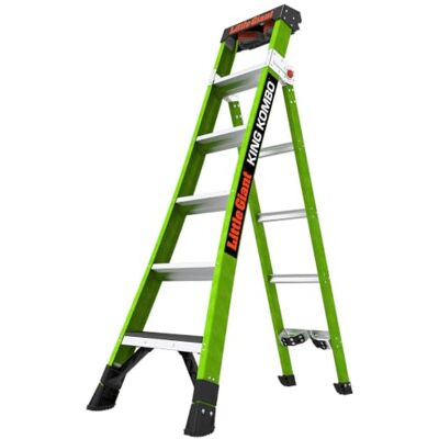 Little Giant King Kombo Escada 3 em 1 de 5 + 4 degraus com almofada giratória, cor verde 13580 Little Giant King Kombo Escada 3 em 1 de 5 + 4 degraus com almofada giratória, cor verde 13580