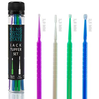 King Kong State Conjunto de 20 cotonetes de retoque para pintura de Conjunto com 4 tamanhos de 1,0 mm a 2,5 mm superfina, fino, regular, grosso King Kong State Conjunto de 20 cotonetes de retoque para pintura de Conjunto com 4 tamanhos de 1,0 mm a 2,5 mm superfina, fino, regular, grosso
