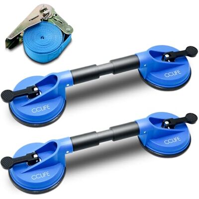 CCLIFE 2 peças ventosas- ventosa dupla capacidade de carga de 120 kg profissional ventosas a vácuo ventosa, ventosa para carro bolgados, para vidro, madeira, superfície lisa CCLIFE 2 peças ventosas- ventosa dupla capacidade de carga de 120 kg profissional ventosas a vácuo ventosa, ventosa para carro bolgados, para vidro, madeira, superfície lisa