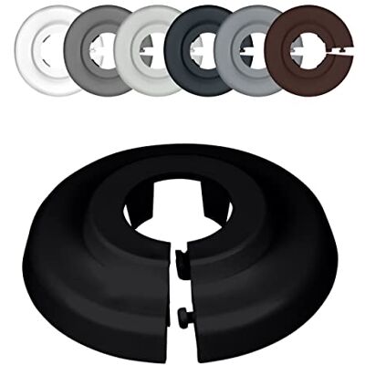 FUX 2 Rosetas para tubos de aquecimento radiador, 12mm-35mm, branco cinzento castanho preto, embelezador, rosetas para tubos, tampa tubos radiador (22mm, preto intenso 9005) FUX 2 Rosetas para tubos de aquecimento radiador, 12mm-35mm, branco cinzento castanho preto, embelezador, rosetas para tubos, tampa tubos radiador (22mm, preto intenso 9005)