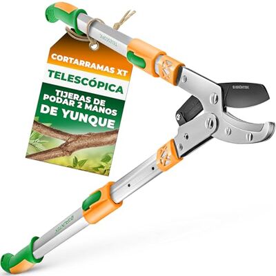 GRÜNTEK Tesoura Corta-Galhos Telescópica XT 685-1015 mm. Lâmina de 78 mm Corte Bypass. Tesoura de poda Amboss GRÜNTEK Tesoura Corta-Galhos Telescópica XT 685-1015 mm. Lâmina de 78 mm Corte Bypass. Tesoura de poda Amboss