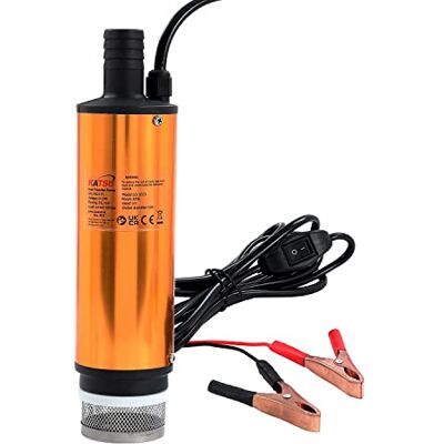 KATSU Tools KATSU 24 V 51 mm Bomba de transferência de combustível diesel de liga de alumínio, bomba submergível de água óleo com clipes e rede de filtro removível para campismo, carro, caravana, barco KATSU Tools KATSU 24 V 51 mm Bomba de transferência de combustível diesel de liga de alumínio, bomba submergível de água óleo com clipes e rede de filtro removível para campismo, carro, caravana, barco