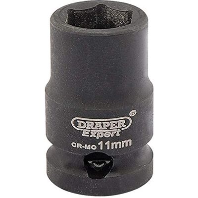 Draper chave de copo de impacto de 6 pontos Hi-Torq de 3/8 polegadas, tamanho 11 mm, cor azul Draper chave de copo de impacto de 6 pontos Hi-Torq de 3/8 polegadas, tamanho 11 mm, cor azul