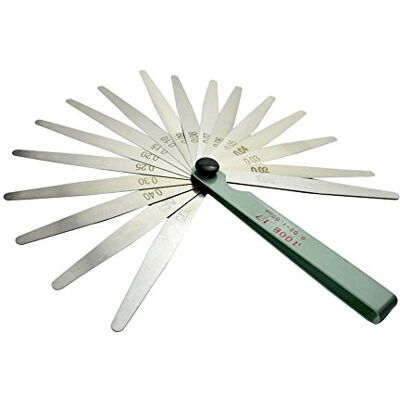 AHL 10 cm Calibre fixo Feeler medidor de espessuras 0,02 1 mm 17 lâminas AHL 10 cm Calibre fixo Feeler medidor de espessuras 0,02 1 mm 17 lâminas
