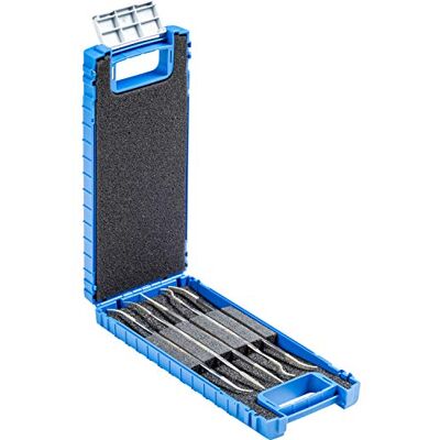 PFERD Conjunto de 5 linhas de colar de diamante de diferentes formas Df1624 D126, comprimento 150 millimeters, grão diamante D 126, em estojo de plástico PFERD Conjunto de 5 linhas de colar de diamante de diferentes formas Df1624 D126, comprimento 150 millimeters, grão diamante D 126, em estojo de plástico