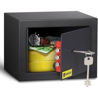 HomeSafe HV15K Caixa Forte com Chave 15x20x17cm (AxLxP) Para Segurança em Casa, Armazenamento, Pequena para Poupanças, Joias ou Dinheiro em Efectivo HomeSafe HV15K Caixa Forte com Chave 15x20x17cm (AxLxP) Para Segurança em Casa, Armazenamento, Pequena para Poupanças, Joias ou Dinheiro em Efectivo