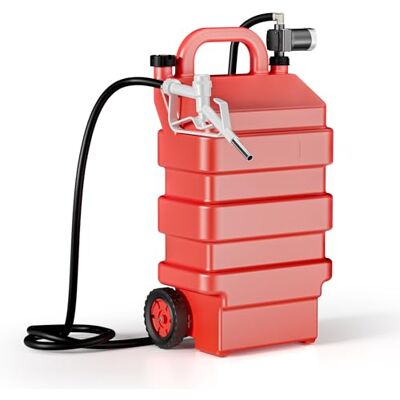 WilTec Tanque de combustível portátil 60 l com bomba de transferência 12 V para gasolina e diesel, depósito de combustível móvel com rodas, bidão de gasolina, garrafa WilTec Tanque de combustível portátil 60 l com bomba de transferência 12 V para gasolina e diesel, depósito de combustível móvel com rodas, bidão de gasolina, garrafa