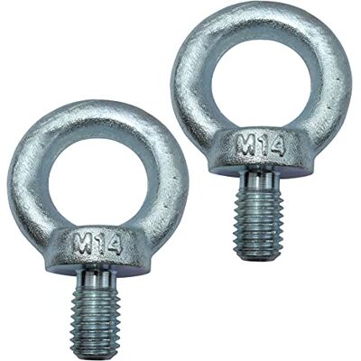 AERZETIX Conjunto de 2 parafusos de olho M14 anel de elevação câncamo em aço galvanizado rosca métrica DIN 580-490 kg cor prata C49757 Anillo de Elevación, Rosca Métrica, DIN 580, 490kg, Color Plata AERZETIX Conjunto de 2 parafusos de olho M14 anel de elevação câncamo em aço galvanizado rosca métrica DIN 580-490 kg cor prata C49757 Anillo de Elevación, Rosca Métrica, DIN 580, 490kg, Color Plata