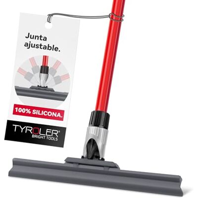 Tyroler Bright Tools Tyroler Escova de borracha de silicone cabeça de 100% silicone de 30 cm, cabo de 140 cm, vassoura de borracha para chão, haragan para pisos exteriores, ragans para o chão Tyroler Bright Tools Tyroler Escova de borracha de silicone cabeça de 100% silicone de 30 cm, cabo de 140 cm, vassoura de borracha para chão, haragan para pisos exteriores, ragans para o chão