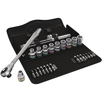 Wera 05004077001 8100 SC 7 Conjunto de catraca Zyklop metal, quadrado passante de 1/2", métrico, 28 peças Wera 05004077001 8100 SC 7 Conjunto de catraca Zyklop metal, quadrado passante de 1/2", métrico, 28 peças