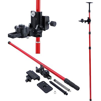 TOPWAY Barra telescópica para nível laser de 115 a 300 cm, ajustável altura do suporte telescópico até ao teto, com suporte e bolsa de nylon TOPWAY Barra telescópica para nível laser de 115 a 300 cm, ajustável altura do suporte telescópico até ao teto, com suporte e bolsa de nylon