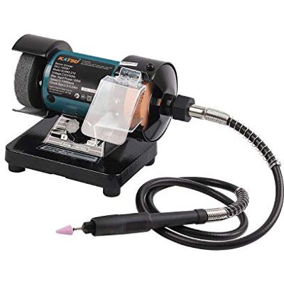 KATSU Tools KATSU Mini Rebarbadora de Bancada, 3" 70mm Multifuncional Art Craft Eléctrica Polidora Lixadeira Afiadora com Eixo de Transmissão Flexível Acessório de Moagem para Trabalho Preciso 100081E KATSU Tools KATSU Mini Rebarbadora de Bancada, 3" 70mm Multifuncional Art Craft Eléctrica Polidora Lixadeira Afiadora com Eixo de Transmissão Flexível Acessório de Moagem para Trabalho Preciso 100081E