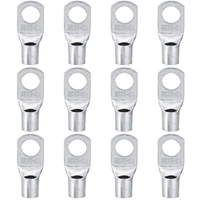 Tutoy 12 Peças terminais de cabo de cobre terminal de conector de cabo 2 Awg 35 mm² orifício 10 mm terminais de cobre estanhado Conne Tutoy 12 Peças terminais de cabo de cobre terminal de conector de cabo 2 Awg 35 mm² orifício 10 mm terminais de cobre estanhado Conne