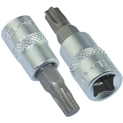 AERZETIX Conjunto de 2 copos de chave de fenda pontas de aparafusamento estrela T30 1/4'' 37 mm monobloco para parafuso de estrela T30 a 6 lados para chave/catraca manual aço S2/50V30 AERZETIX Conjunto de 2 copos de chave de fenda pontas de aparafusamento estrela T30 1/4'' 37 mm monobloco para parafuso de estrela T30 a 6 lados para chave/catraca manual aço S2/50V30