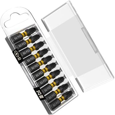 SabreCut 10 brocas para chave de fenda de impacto magnético de 25 mm, Pozidriv PZ3, de uma só extremidade e resistentes. SabreCut 10 brocas para chave de fenda de impacto magnético de 25 mm, Pozidriv PZ3, de uma só extremidade e resistentes.