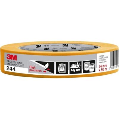 3M Pro fita de mascarar profissional 244, multisuperfície, 24 mm fagor 50 m, 1 rolo/caixa 3M Pro fita de mascarar profissional 244, multisuperfície, 24 mm fagor 50 m, 1 rolo/caixa