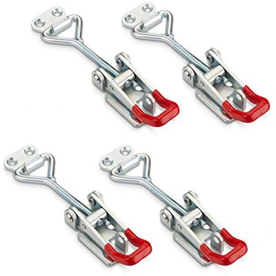 Sotech Conjunto de 4 x braçadeira de alavanca fecho de metal bloqueio de tensão JUNKER M6 (força de fixação 220 kg), aço galvanizado, fecho de segurança ajustável Sotech Conjunto de 4 x braçadeira de alavanca fecho de metal bloqueio de tensão JUNKER M6 (força de fixação 220 kg), aço galvanizado, fecho de segurança ajustável