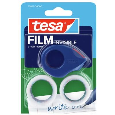 tesa Mini Abroller, inkl. 2 Klebefilm Film 19 mm x 10 m Dispensador compacto y recargable con 2 rollos de cinta Diseño ergonómico tesa Mini Abroller, inkl. 2 Klebefilm Film 19 mm x 10 m Dispensador compacto y recargable con 2 rollos de cinta Diseño ergonómico