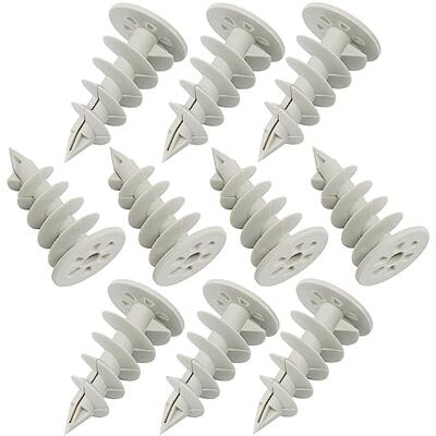 AERZETIX Conjunto de 10 buchas helicoidais Ø 28 x 50 mm para fixação em isolamento de poliestireno poliuretano EPS XPS pegada hexagonal 6 lados, para parafusos 4,5 mm em plástico AERZETIX Conjunto de 10 buchas helicoidais Ø 28 x 50 mm para fixação em isolamento de poliestireno poliuretano EPS XPS pegada hexagonal 6 lados, para parafusos 4,5 mm em plástico