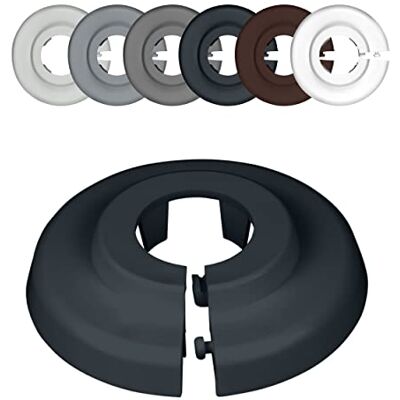 FUX 10 Rosetas para tubos de aquecimento radiador, 12 mm 35 mm, Branco Cinzento Castanho Preto, embelezador, rosetas para tubos, tampa tubos radiador (18 mm, Cinzento Antracite 9016) FUX 10 Rosetas para tubos de aquecimento radiador, 12 mm 35 mm, Branco Cinzento Castanho Preto, embelezador, rosetas para tubos, tampa tubos radiador (18 mm, Cinzento Antracite 9016)