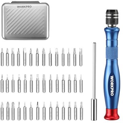 WORKPRO Conjunto de Chaves de Fenda de Precisão 44 em 1, Kit de Chave de Fenda Profissional com 42 Pontas S2, Caixa de Alumínio, Ideal para DIY e Reparações de Relógios, Telemóveis, Computadores WORKPRO Conjunto de Chaves de Fenda de Precisão 44 em 1, Kit de Chave de Fenda Profissional com 42 Pontas S2, Caixa de Alumínio, Ideal para DIY e Reparações de Relógios, Telemóveis, Computadores