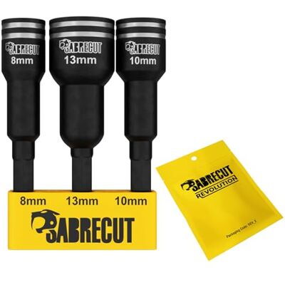 SabreCut 3 unidades 8 mm 10 mm 13 mm pontas copo impacto longa vida SabreCut 3 unidades 8 mm 10 mm 13 mm pontas copo impacto longa vida
