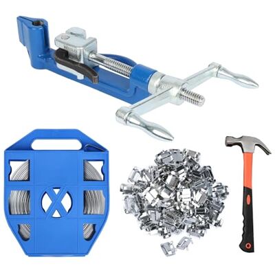 U.S. Solid Conjunto de tiras de aço inoxidável 304 – fita de paletes profissional com banda de aço inoxidável de 19 mm x 30 m, 100 clipes de segurança e martelo para garantir uma carga estável U.S. Solid Conjunto de tiras de aço inoxidável 304 – fita de paletes profissional com banda de aço inoxidável de 19 mm x 30 m, 100 clipes de segurança e martelo para garantir uma carga estável