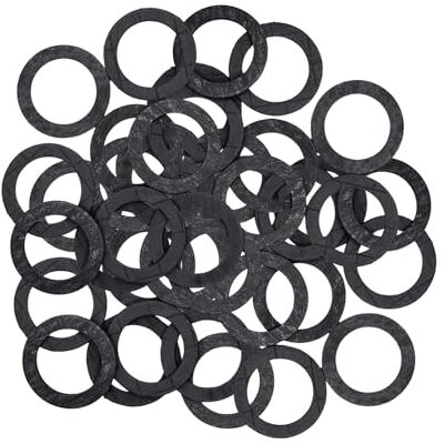 KINETICS LINE Junta plana de grafite de 1 1/4 polegadas (39 × 30 × 2 mm) – 25 peças – sem amianto, junta industrial até 350 °C/100 bar para válvulas, bombas e canalização KINETICS LINE Junta plana de grafite de 1 1/4 polegadas (39 × 30 × 2 mm) – 25 peças – sem amianto, junta industrial até 350 °C/100 bar para válvulas, bombas e canalização