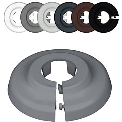 FUX 6 Rosetas para tubos de aquecimento radiador, 12mm-35mm, Branco Cinzento Castanho Preto, embelezador, rosetas para tubos, cobre tubos de radiador (22mm, Cinzento Janela 7040) FUX 6 Rosetas para tubos de aquecimento radiador, 12mm-35mm, Branco Cinzento Castanho Preto, embelezador, rosetas para tubos, cobre tubos de radiador (22mm, Cinzento Janela 7040)
