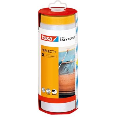 tesa Plástico Protetor Perfect+ e Dispensador XL Fita de Mascarar 3em1 com Plástico Cobre-Tudo e Dispensador Para Cortes Precisos Com Cobertura de Lâmina 17 m x 2,60 m tesa Plástico Protetor Perfect+ e Dispensador XL Fita de Mascarar 3em1 com Plástico Cobre-Tudo e Dispensador Para Cortes Precisos Com Cobertura de Lâmina 17 m x 2,60 m