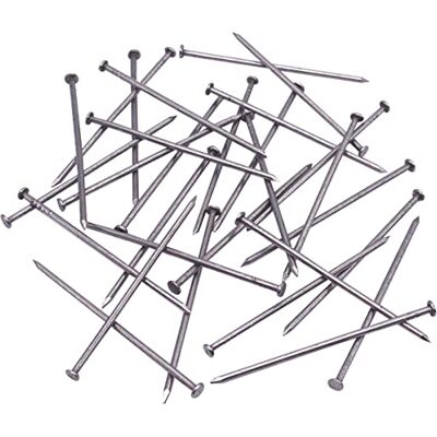 SKIR'CO (800 peças) Pregos de construção em aço de 1,8 x 50 mm, cabeça redonda plana, pregos de arame comuns multiusos para madeira SKIR'CO (800 peças) Pregos de construção em aço de 1,8 x 50 mm, cabeça redonda plana, pregos de arame comuns multiusos para madeira