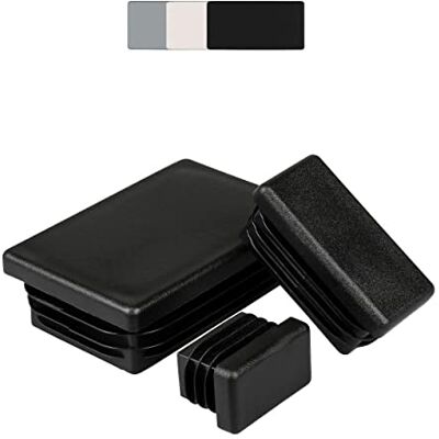 FUX 10 peças de tampas de plástico retangulares para tubos, tamanhos de 20 x 10 mm a 180 x 60 mm, protetor pernas cadeiras, tacos, conteiras, batentes (25 x 20 mm, parede: 1,5 2 mm, preto) FUX 10 peças de tampas de plástico retangulares para tubos, tamanhos de 20 x 10 mm a 180 x 60 mm, protetor pernas cadeiras, tacos, conteiras, batentes (25 x 20 mm, parede: 1,5 2 mm, preto)