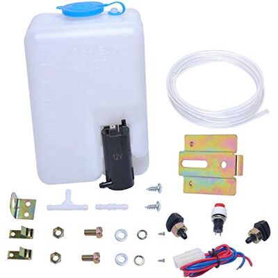 Poweka Kit de depósito de bomba de para-brisas universal 99300 depósito de fluído garrafa de depósito com bomba por Poweka Kit de depósito de bomba de para-brisas universal 99300 depósito de fluído garrafa de depósito com bomba por