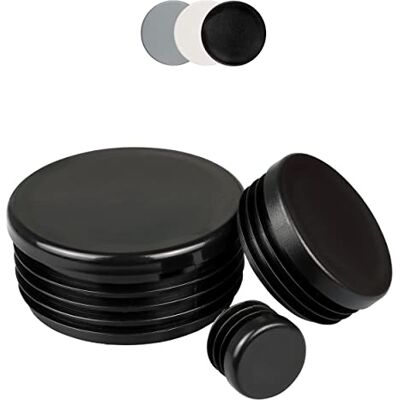 FUX 10 peças de tampas de plástico redondas para tubos, branco, cinzento, preto, tamanhos de 10 mm a 120 mm, protetor pernas de cadeiras, tacos, conteiras, batentes (Ø-exterior: 30 mm, espessura da parede FUX 10 peças de tampas de plástico redondas para tubos, branco, cinzento, preto, tamanhos de 10 mm a 120 mm, protetor pernas de cadeiras, tacos, conteiras, batentes (Ø-exterior: 30 mm, espessura da parede