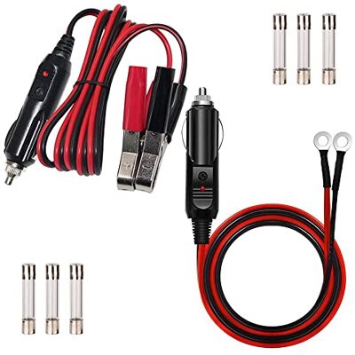 GTIWUNG Pinça de crocodilo para isqueiro de cigarros, cabo conector macho para isqueiro de carro de 12 V 24 V a cabo de conexão para terminais de furo, 16 AWG macho tomada isqueiro adaptador GTIWUNG Pinça de crocodilo para isqueiro de cigarros, cabo conector macho para isqueiro de carro de 12 V 24 V a cabo de conexão para terminais de furo, 16 AWG macho tomada isqueiro adaptador