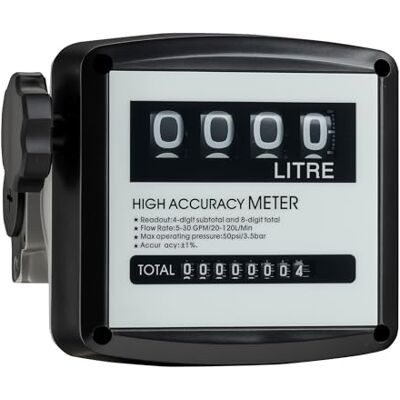 WilTec Contador de gasóleo 3,5 bar 20-120 l/min conexiones 1" bomba de gasóleo WilTec Contador de gasóleo 3,5 bar 20-120 l/min conexiones 1" bomba de gasóleo