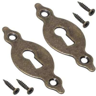 AERZETIX Par de 2 rosetas placas 67 x 27 x 1,5 mm para fechadura da porta com chave comum, montagem vertical tampa orifício da chave em metal cor latão envelhecido cilindro rosácea AERZETIX Par de 2 rosetas placas 67 x 27 x 1,5 mm para fechadura da porta com chave comum, montagem vertical tampa orifício da chave em metal cor latão envelhecido cilindro rosácea