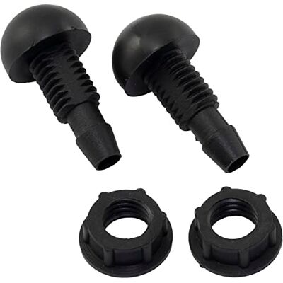 AERZETIX Conjunto de 2 bicos/pulverizadores universais para limpa-para-brisas plástico cor preta abertura 6 mm AERZETIX Conjunto de 2 bicos/pulverizadores universais para limpa-para-brisas plástico cor preta abertura 6 mm