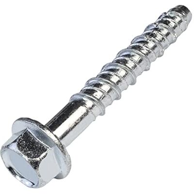 AERZETIX C57357 Conjunto de 10 parafusos para betão cabeça hexagonal com flange Ø 7,8 x 50 mm, fixação direta sem bucha, para chave de 6 lados 10 mm em aço para renovação construção AERZETIX C57357 Conjunto de 10 parafusos para betão cabeça hexagonal com flange Ø 7,8 x 50 mm, fixação direta sem bucha, para chave de 6 lados 10 mm em aço para renovação construção