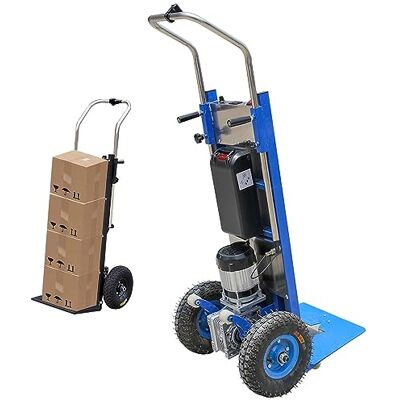 ZAANU Subida das escadas elétrica, carrinho de mão de carga de 440 Lb, carrinho móvel para subir escadas de serviço pesado com 30 Ah Li-bateria para distribuição logística armazém ZAANU Subida das escadas elétrica, carrinho de mão de carga de 440 Lb, carrinho móvel para subir escadas de serviço pesado com 30 Ah Li-bateria para distribuição logística armazém