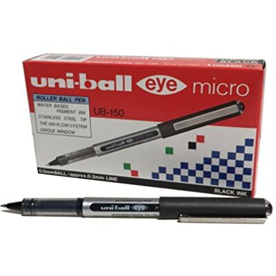 Uni-Ball Eye Micro UB150 Marcador de ponta rolante (12 unidades), cor preta Uni-Ball Eye Micro UB150 Marcador de ponta rolante (12 unidades), cor preta