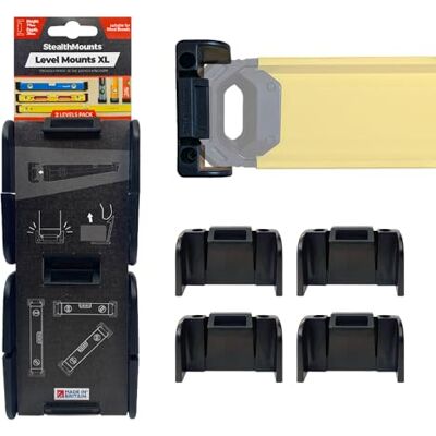StealthMounts Suporte universal de nível XL Suportes de nível de bloqueio Pacote de 2 Adapta-se a todas as marcas Perfeito para armazenamento em níveis. StealthMounts Suporte universal de nível XL Suportes de nível de bloqueio Pacote de 2 Adapta-se a todas as marcas Perfeito para armazenamento em níveis.