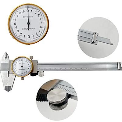 LYFJXX Dial Caliper 0-150 mm 0,02 mm alta precisão indústria aço inoxidável Vernier Caliper Caliper Caliper Calibrador ferramenta de medição métrica à prova de choques LYFJXX Dial Caliper 0-150 mm 0,02 mm alta precisão indústria aço inoxidável Vernier Caliper Caliper Caliper Calibrador ferramenta de medição métrica à prova de choques