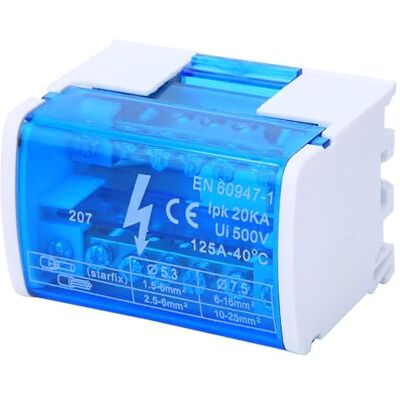 FTVOGUE Caixa de distribuição de terminais NS35 circuito de terra do trilho DIN blocos de terminais monofásico de 2 níveis com cobertura de pó transparente 207 FTVOGUE Caixa de distribuição de terminais NS35 circuito de terra do trilho DIN blocos de terminais monofásico de 2 níveis com cobertura de pó transparente 207
