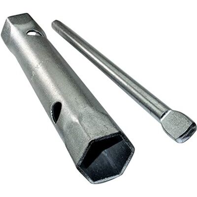 AERZETIX Chave de tubo reto 24 x 27 mm 6 lados com eixo rígido/torniquete de fixação removível monobloco chave tubular escorchada de dupla extremidade torneiras em aço CR-V C45635 AERZETIX Chave de tubo reto 24 x 27 mm 6 lados com eixo rígido/torniquete de fixação removível monobloco chave tubular escorchada de dupla extremidade torneiras em aço CR-V C45635