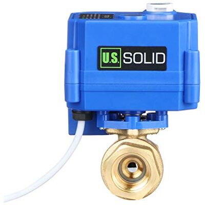 U.S. Solid 1/2" Latão válvula motorizada com função manual, 9-24 V AC/DC, 2 vias válvula de esfera elétrica, 2 cabos, retorno automático U.S. Solid 1/2" Latão válvula motorizada com função manual, 9-24 V AC/DC, 2 vias válvula de esfera elétrica, 2 cabos, retorno automático