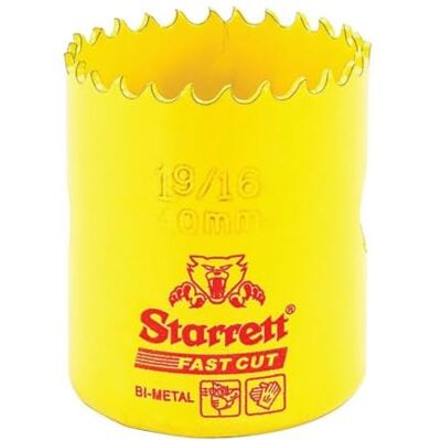 Starrett , Coroa perfuradora Fast Cut, amarelo, Ø 40 mm FCH040 Starrett , Coroa perfuradora Fast Cut, amarelo, Ø 40 mm FCH040